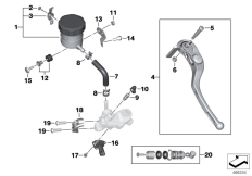 Goto diagram: BMW Classic Motorbike Model S 1000 RR 10 (0507,0517)( ECE ), Category 32.72 Single parts, handbrake lever :: Diagram: 32_1847