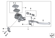 Goto diagram: BMW Classic Motorbike Model G 650 GS 11 (0188,0189)( ECE ), Category 32.72 Handbrake control assembly :: Diagram: 32_2072