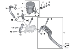 Goto diagram: BMW Classic Motorbike Model S 1000 R 17 (0D52, 0D62)( ECE ), Category 32.72 Single parts, handbrake lever :: Diagram: 32_2262