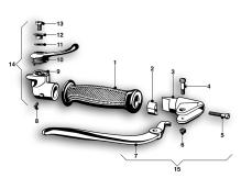 Goto diagram: BMW Classic Motorbike Model R61( ECE ), Category 32.10 HANDLE UNIT LEFT :: Diagram: 32p0002