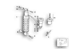 Goto diagram: BMW Classic Motorbike Model R 1150 RS 01 (0447,0498)( ECE ), Category 33.54 Spring strut rear hydraulic :: Diagram: 33_1020