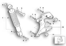 Goto diagram: BMW Classic Motorbike Model C1 (0191)( ECE ), Category 33.54 Spring strut rear/auxiliary swing arm :: Diagram: 33_1062