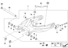 Goto diagram: BMW Classic Motorbike Model F 800 R (0224)( THA ), Category 33.35 Rear wheel swinging arm :: Diagram: 33_1503