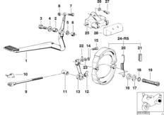 Goto diagram: BMW Classic Motorbike Model R 100 CS( ECE ), Category 34.10 Rear wheel brake :: Diagram: 34_0614