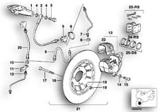 Goto diagram: BMW Classic Motorbike Model R 80 RT( USA ), Category 34.05 Retrofit kit, double disc brake :: Diagram: 34_0626