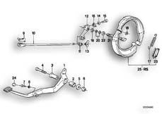 Goto diagram: BMW Classic Motorbike Model K 75 C (0564,0574)( ECE ), Category 34.10 REAR WHEEL BRAKE, DRUM BRAKE :: Diagram: 34_0628