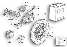 Goto diagram: BMW Classic Motorbike Model R 1100 RS 93 (0411,0416)( ECE ), Category 34.21 Rear wheel brake :: Diagram: 34_0669