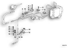 Goto diagram: BMW Classic Motorbike Model K 1100 LT (0526, 0536)( ECE ), Category 34.32 Brake line, front ABS mounting :: Diagram: 34_0676