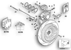 Goto diagram: BMW Classic Motorbike Model K 1200 RS 97 (0544,0554)( USA ), Category 34.21 REAR WHEEL BRAKE/ABS :: Diagram: 34_0691