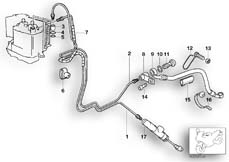 Goto diagram: BMW Classic Motorbike Model R 1100 S 98 (0422,0432)( ECE ), Category 34.32 Brake line, Integral ABS, rear :: Diagram: 34_1221