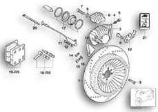 Goto diagram: BMW Classic Motorbike Model K 1200 RS 01 (0547,0557)( USA ), Category 34.21 Rear wheel brake without integral ABS :: Diagram: 34_1246