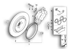 Goto diagram: BMW Classic Motorbike Model R 1200 CL (0442,0496)( ECE ), Category 34.21 Rear wheel brake :: Diagram: 34_1312