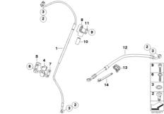 Goto diagram: BMW Classic Motorbike Model G 650 Xcountry 07 (0164,0194)( ECE ), Category 34.32 Brake line, front/rear :: Diagram: 34_1621