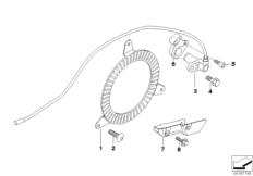 Goto diagram: BMW Classic Motorbike Model G 650 Xcountry 08 (0141,0151)( ECE ), Category 34.52 Sensor ring :: Diagram: 34_1625