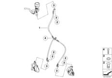 Goto diagram: BMW Classic Motorbike Model F 800 R (0217,0227)( ECE ), Category 34.32 Brake pipe, front, without ABS :: Diagram: 34_1742