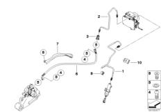 Goto diagram: BMW Classic Motorbike Model F 800 R (0217,0227)( USA ), Category 34.32 BRAKE PIPE REAR ABS :: Diagram: 34_1744
