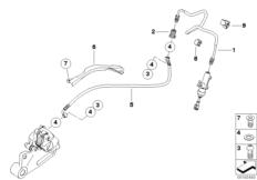 Goto diagram: BMW Classic Motorbike Model F 800 R (0217,0227)( USA ), Category 34.32 Brake line, rear, without ABS :: Diagram: 34_1745