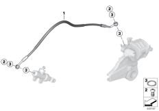 Goto diagram: BMW Classic Motorbike Model S 1000 RR 12 (0524,0534)( USA ), Category 34.32 Brake line, rear, without ABS :: Diagram: 34_1801