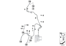 Goto diagram: BMW Classic Motorbike Model K 1600 GTL (0602, 0612)( USA ), Category 34.32 Brake pipe, front :: Diagram: 34_1923