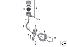 Goto diagram: BMW Classic Motorbike Model R 1200 GS Adve. (0A02, 0A12)( USA ), Category 34.31 Rear brake master cylinder w container :: Diagram: 34_2071