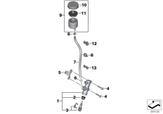 Goto diagram: BMW Classic Motorbike Model S 1000 XR (0D03, 0D13)( USA ), Category 34.31 Rear brake master cylinder w container :: Diagram: 34_2250