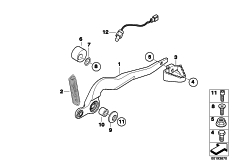 Goto diagram: BMW Classic Motorbike Model G 650 Xmoto (0167,0197)( ECE ), Category 35.21 Brake pedal :: Diagram: 35_0366