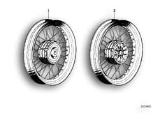 Goto diagram: BMW Classic Motorbike Model R 100 S( ECE ), Category 36.05 Spoke wheel :: Diagram: 36_0152