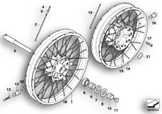 Goto diagram: BMW Classic Motorbike Model HP2 Enduro (0369,0389)( ECE ), Category 36.31 Spoke wheel :: Diagram: 36_0953