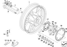 Goto diagram: BMW Classic Motorbike Model F 650 GS (0218,0228)( USA ), Category 36.31 Cast rim, rear :: Diagram: 36_1257