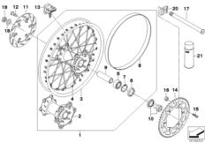 Goto diagram: BMW Classic Motorbike Model G 450 X (0145)( ECE ), Category 36.31 Spoke wheel, rear :: Diagram: 36_1346