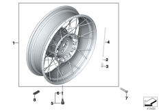 Goto diagram: BMW Classic Motorbike Model R nineT Scrambler (0J31, 0J33)( ECE ), Category 36.05 Cross-spoked wheel rear :: Diagram: 36_2300