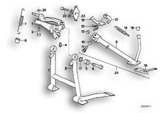 Goto diagram: BMW Classic Motorbike Model K 1 (0525,0535)( USA ), Category 46.10 Centre stand :: Diagram: 46S0114