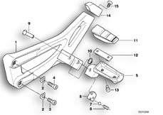 Goto diagram: BMW Classic Motorbike Model K 1200 GT 01 (0548,0558)( ECE ), Category 46.71 FOOTPEG PLATE/REAR FOOTPEG :: Diagram: 46_0007