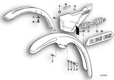 Goto diagram: BMW Classic Motorbike Model R 65 GS( ECE ), Category 46.25 Mudguard front :: Diagram: 46_0018