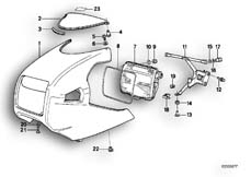 Goto diagram: BMW Classic Motorbike Model K 1 (0525,0535)( USA ), Category 46.40 CASING UPPER PART/HEADLIGHT :: Diagram: 46_0180