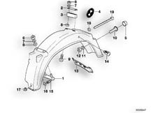 Goto diagram: BMW Classic Motorbike Model R 80 GS( ECE ), Category 46.30 Wheel cover, rear, mounting parts :: Diagram: 46_0350