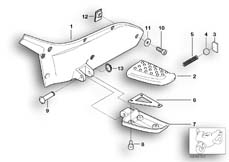 Goto diagram: BMW Classic Motorbike Model K 1200 LT 99 (0545,0555)( USA ), Category 46.71 FOOTPEG PLATE/REAR FOOTPEG :: Diagram: 46_0415