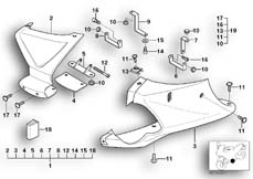 Goto diagram: BMW Classic Motorbike Model R 1100 S 98 (0422,0432)( ECE ), Category 46.63 Engine spoiler :: Diagram: 46_0536