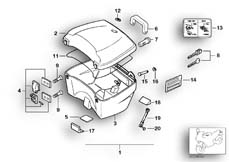 Goto diagram: BMW Classic Motorbike Model R 1150 GS 00 (0415,0495)( USA ), Category 46.63 Top Case 35l :: Diagram: 46_0584