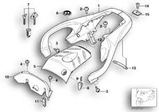 Goto diagram: BMW Classic Motorbike Model F 650 GS Dakar 00 (0173,0183)( ECE ), Category 46.63 Handle with luggage support :: Diagram: 46_0595