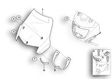 Goto diagram: BMW Classic Motorbike Model F 650 GS 00 (0172,0182)( ECE ), Category 46.63 Windscreen :: Diagram: 46_0640