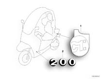 Goto diagram: BMW Classic Motorbike Model C1 (0191)( ECE ), Category 46.75 Sticker :: Diagram: 46_0656