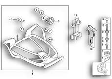 Goto diagram: BMW Classic Motorbike Model C1 200 (0192)( ECE ), Category 46.54 Retrofit kit, luggage railing :: Diagram: 46_0679