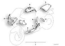 Goto diagram: BMW Classic Motorbike Model R 1100 S 98 (0422,0432)( ECE ), Category 46.63 Set, carbon fibre parts :: Diagram: 46_0687