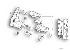 Goto diagram: BMW Classic Motorbike Model R 1150 R Rockster (0308,0318)( USA ), Category 46.71 FOOTPEG PLATE/FRONT FOOTPEG :: Diagram: 46_0702