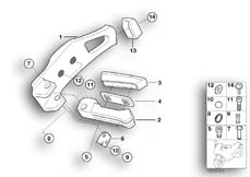 Goto diagram: BMW Classic Motorbike Model R 1150 R 01 (0429,0439)( ECE ), Category 46.71 FOOTPEG PLATE/REAR FOOTPEG :: Diagram: 46_0705
