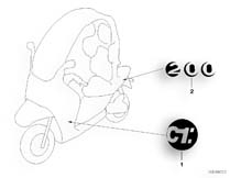 Goto diagram: BMW Classic Motorbike Model C1 (0191)( ECE ), Category 46.75 Sticker Family's Friend V :: Diagram: 46_0712