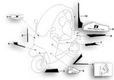 Goto diagram: BMW Classic Motorbike Model C1 200 (0192)( ECE ), Category 46.75 Williams F1 sticker :: Diagram: 46_0719