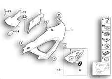 Goto diagram: BMW Classic Motorbike Model F 650 CS 02 (0174,0184)( USA ), Category 46.63 Fairing side section :: Diagram: 46_0740