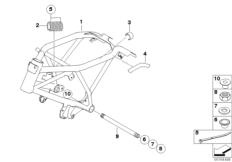 Goto diagram: BMW Classic Motorbike Model HP2 Megamoto (0310,0320)( USA ), Category 46.51 Frame front section/mounting parts :: Diagram: 46_0979